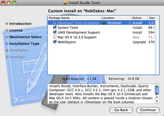 Choose the components you would like to install Choose the components you would like to install