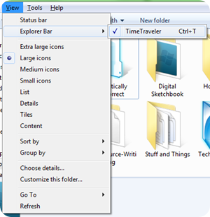 Time Traveler installs itself as an add-on to Explorer.  You can enable it by clicking on View->Explorer Bar->Time Traveler.  Alternatively, you can also it Ctrl+T.