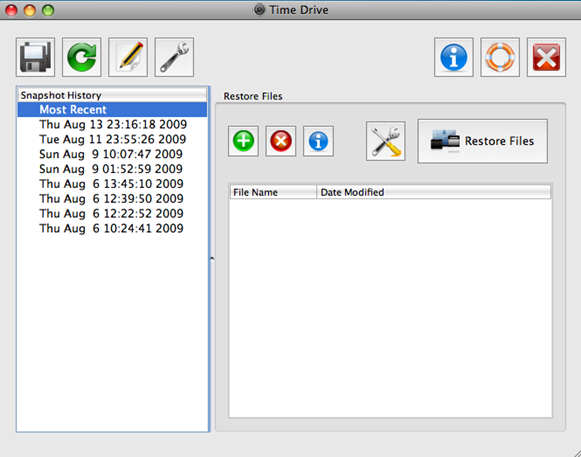 Time Drive 0.1.5 - Main Window