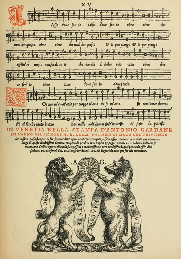 Music Page Engraving from Venetian Hymnal Music Page Engraving from Venetian Hymnal