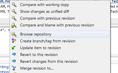 TortoiseSVN - Browse Repository TortoiseSVN - Browse Repository