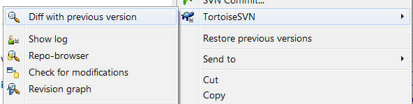 TortoiseSVN allows you to look at the differences for many types of files, not just text documents. TortoiseSVN allows you to look at the differences for many types of files, not just text documents.